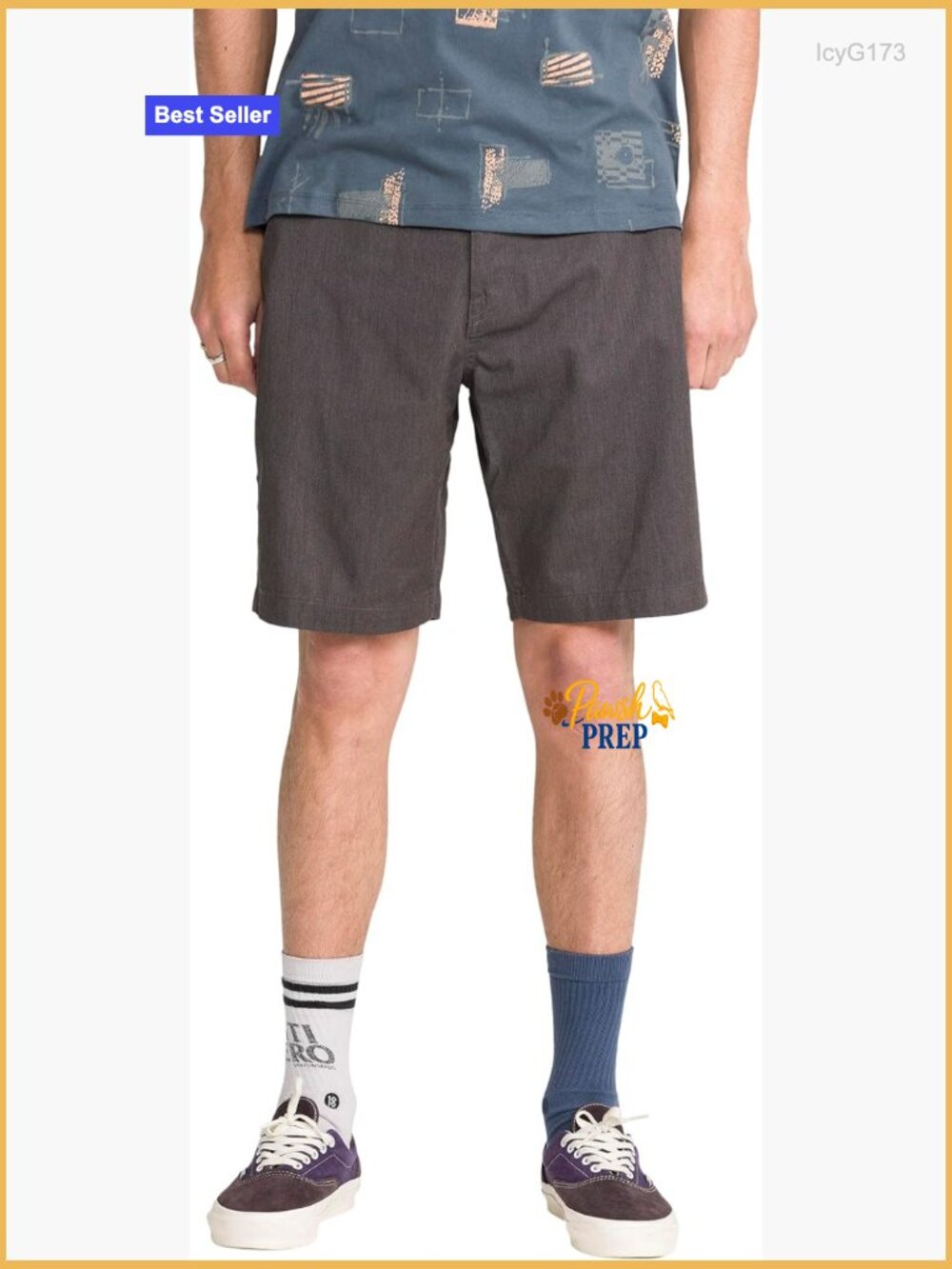 20" Inseam Chino Walk Shorts Flat Front Button Closure Fitted - Picture 1 of 7
